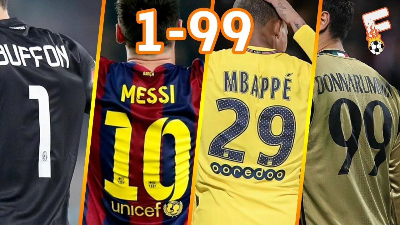 What are the jersey numbers of famous soccer players?